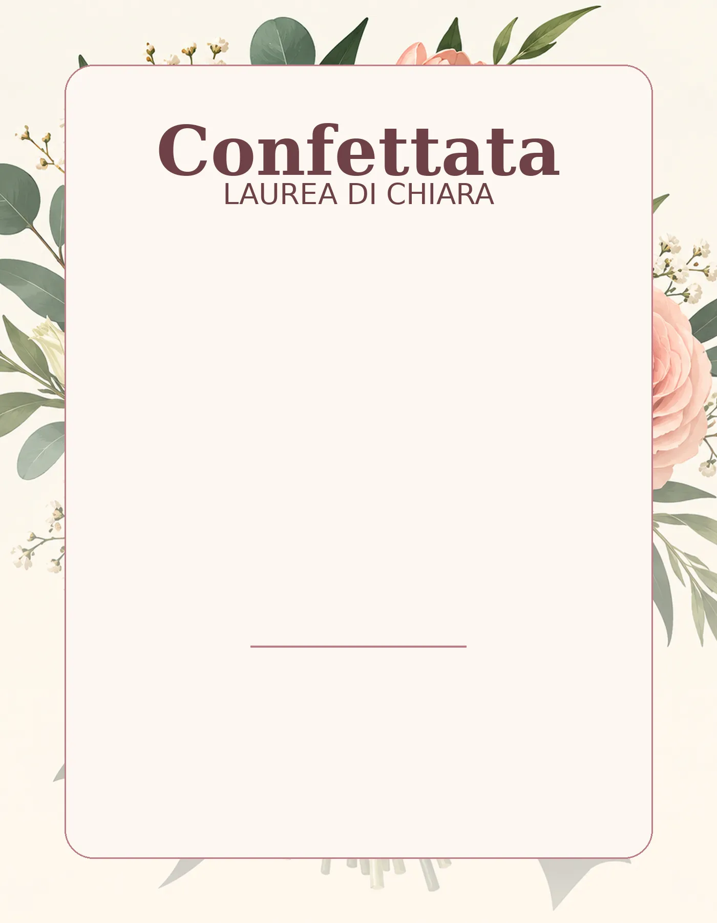Cartello confettata — Laurea di Chiara