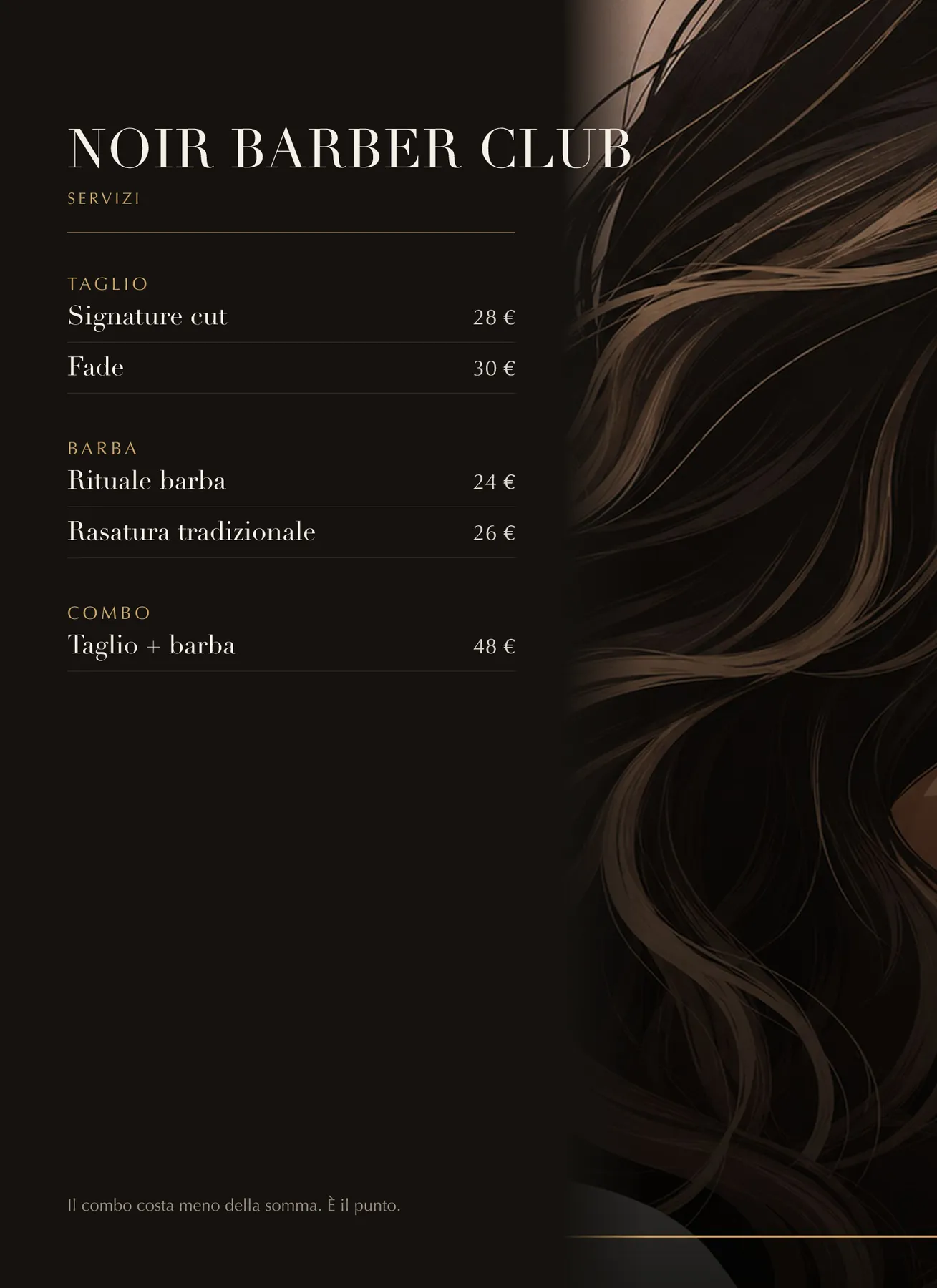 Listino servizi — Noir Barber Club