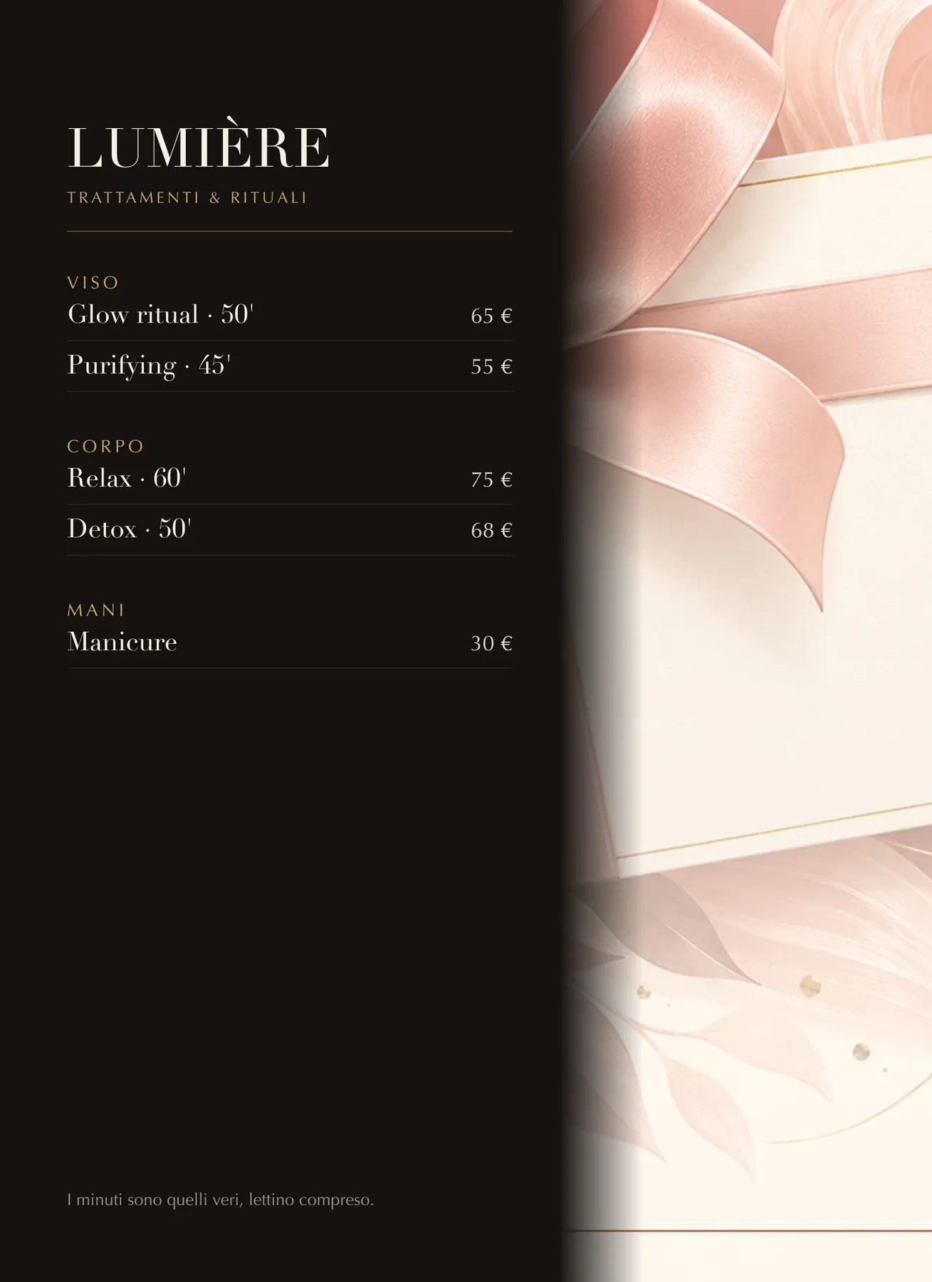 Listino trattamenti — Lumière Beauty