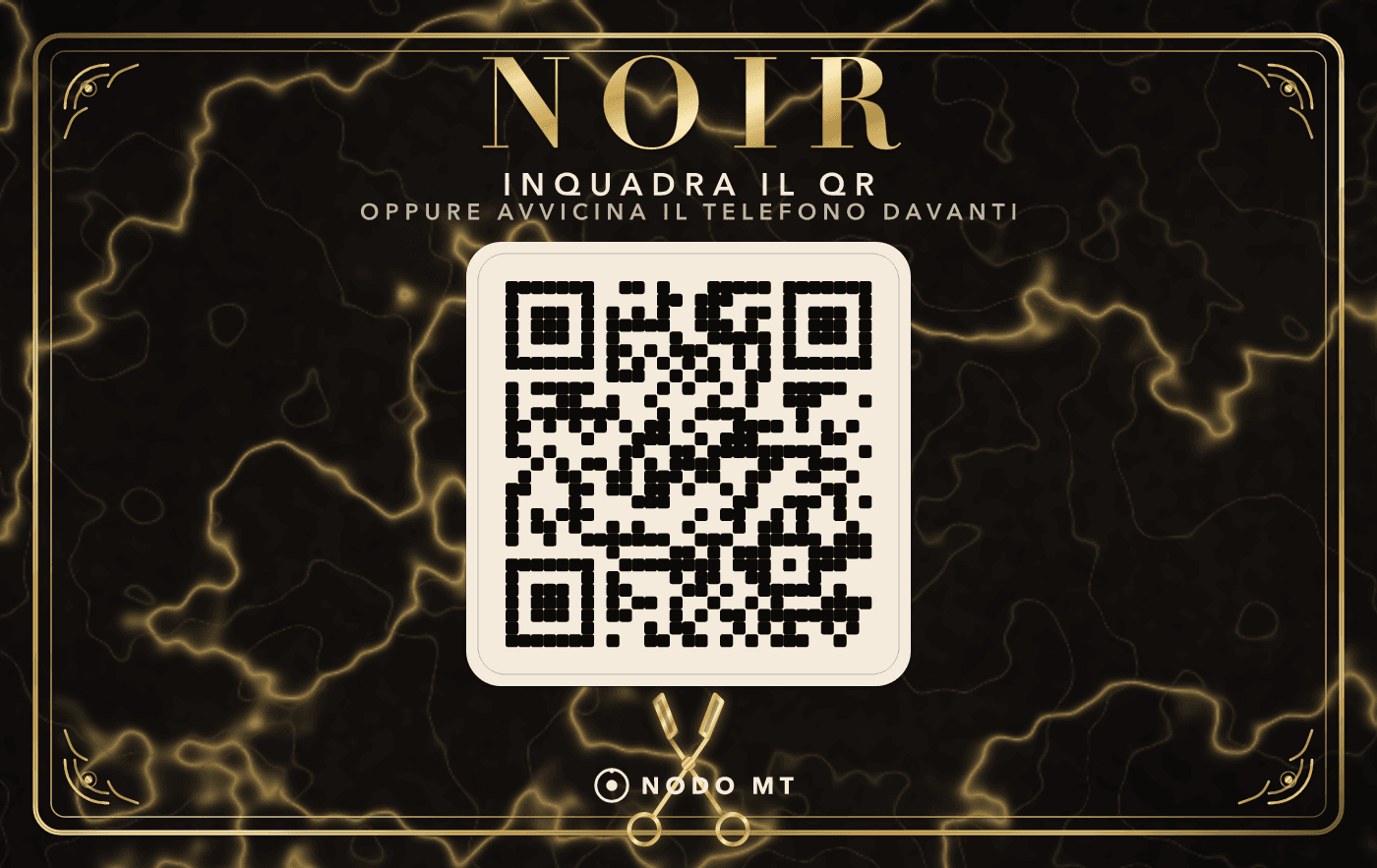 NODO MT Card, l'artwork di stampa, retro con il QR