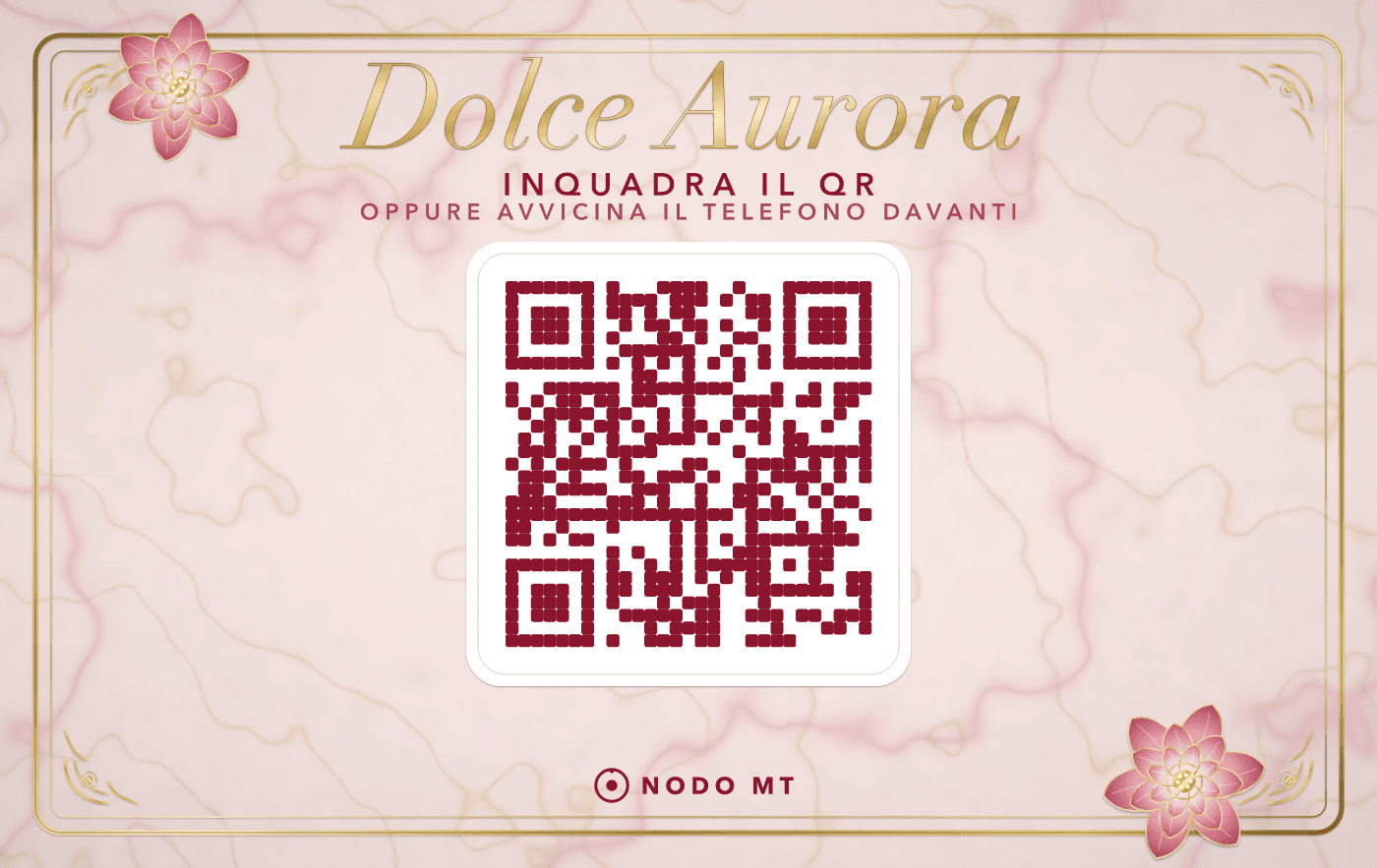 NODO MT Card, l'artwork di stampa, retro con il QR